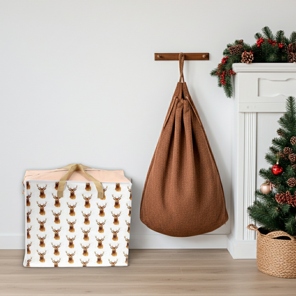 Geantă depozitare haine / rufe, cu fermoar și mânere, Jan Pashley, design cerb