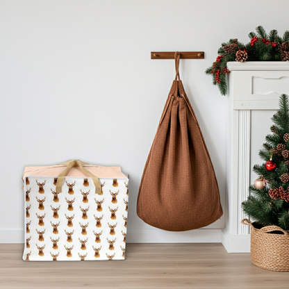 Geantă depozitare haine / rufe, cu fermoar și mânere, Jan Pashley, design cerb