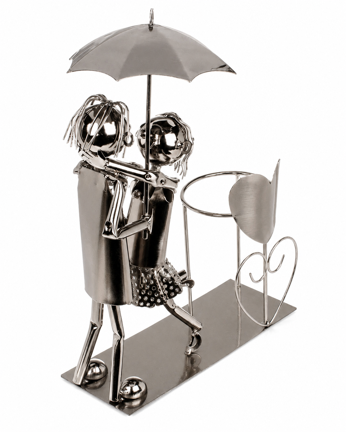 Suport pentru sticlă din metal – Cuplu romantic
