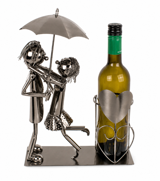 Suport pentru sticlă din metal – Cuplu romantic