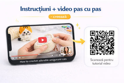 Kit Crosetat Pisici pentru Incepatori – Set DIY cu Instructiuni si Video