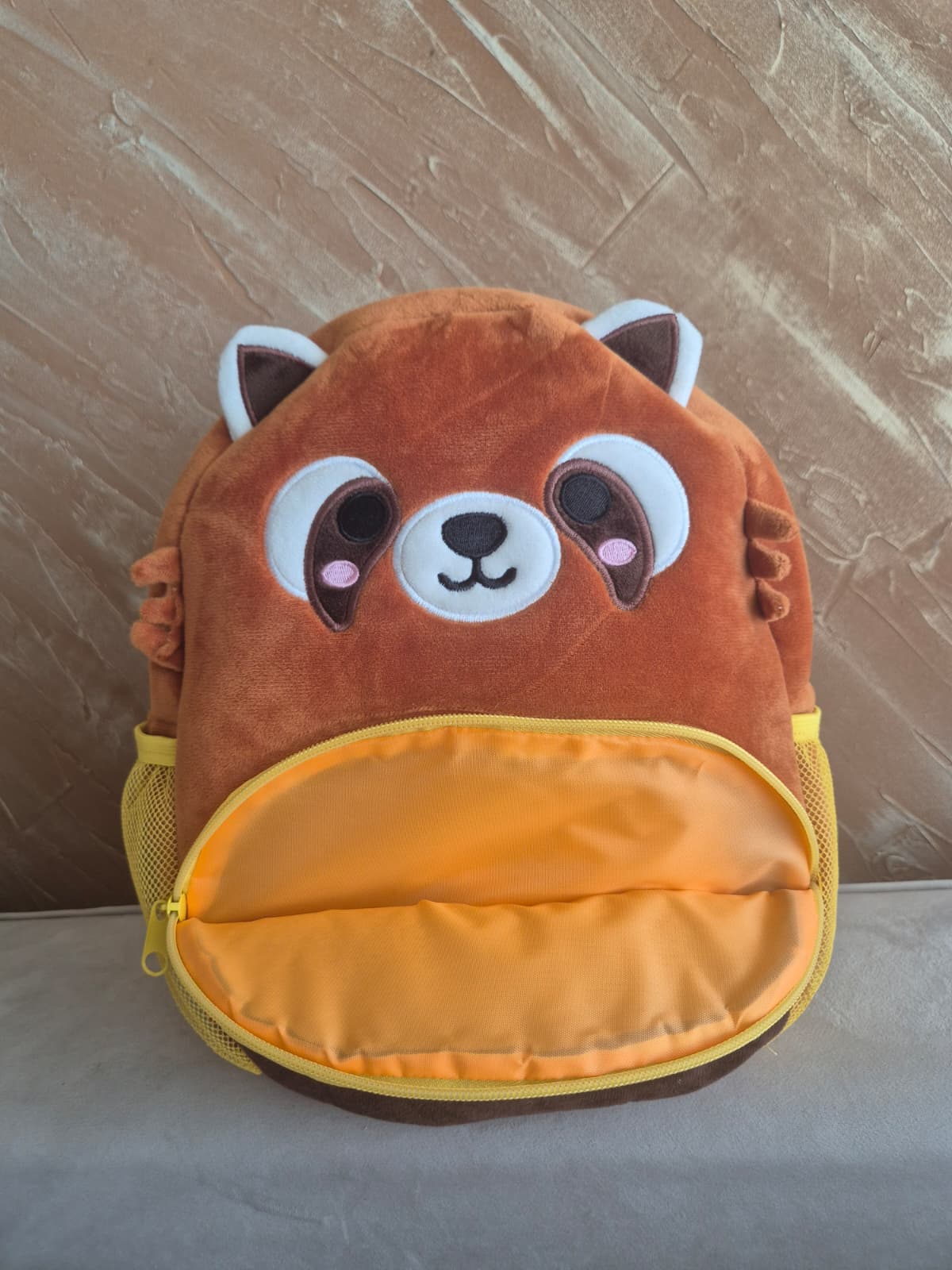 Ghiozdan din plus pentru copii prescolari, gradinita, Ru - Panda Rosu, Adoramals