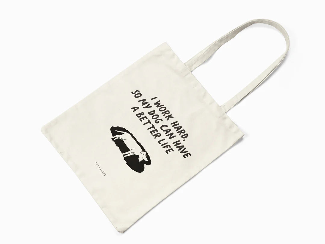 Tote Bag, bumbac premium, ilustrație originală, text Better Life