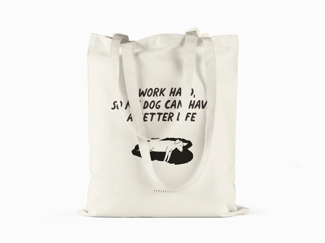 Tote Bag, bumbac premium, ilustrație originală, text Better Life