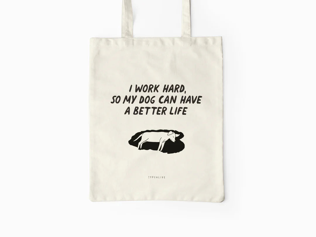 Tote Bag, bumbac premium, ilustrație originală, text Better Life