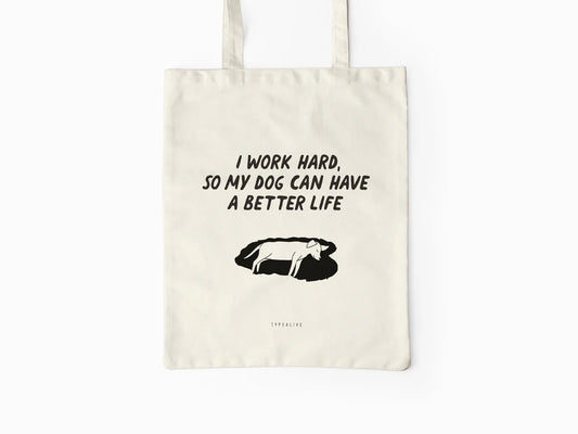 Tote Bag, bumbac premium, ilustrație originală, text Better Life