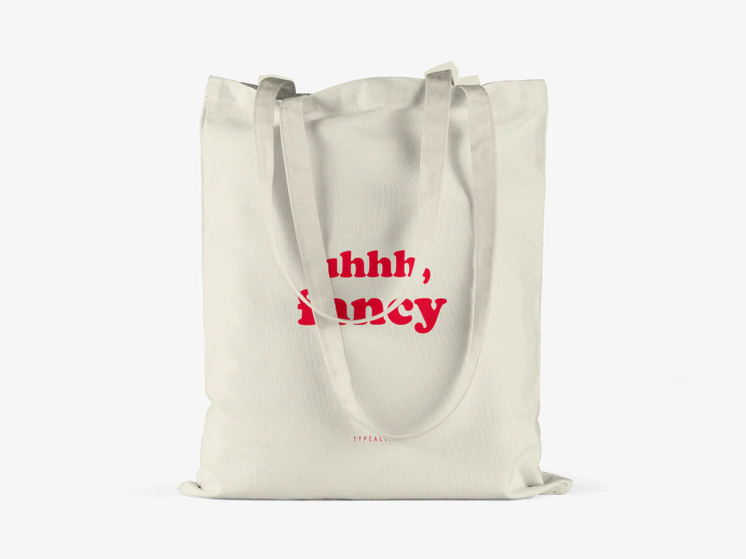 Tote Bag, bumbac premium, ilustrație originală, text Fancy “natural”