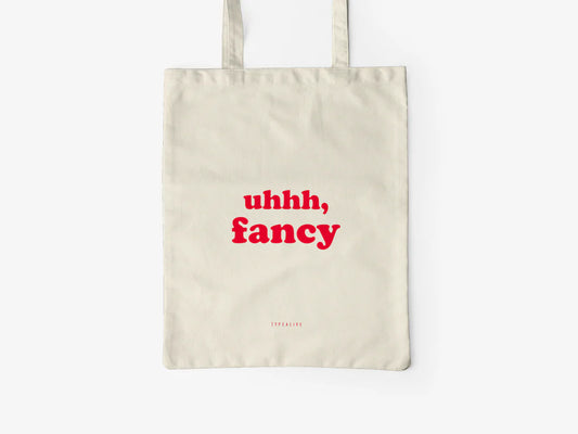 Tote Bag, bumbac premium, ilustrație originală, text Fancy “natural”