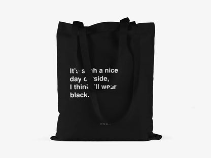 Tote Bag, bumbac premium, ilustrație originală, text Nice Day