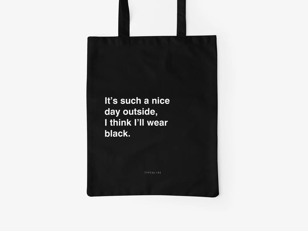 Tote Bag, bumbac premium, ilustrație originală, text Nice Day