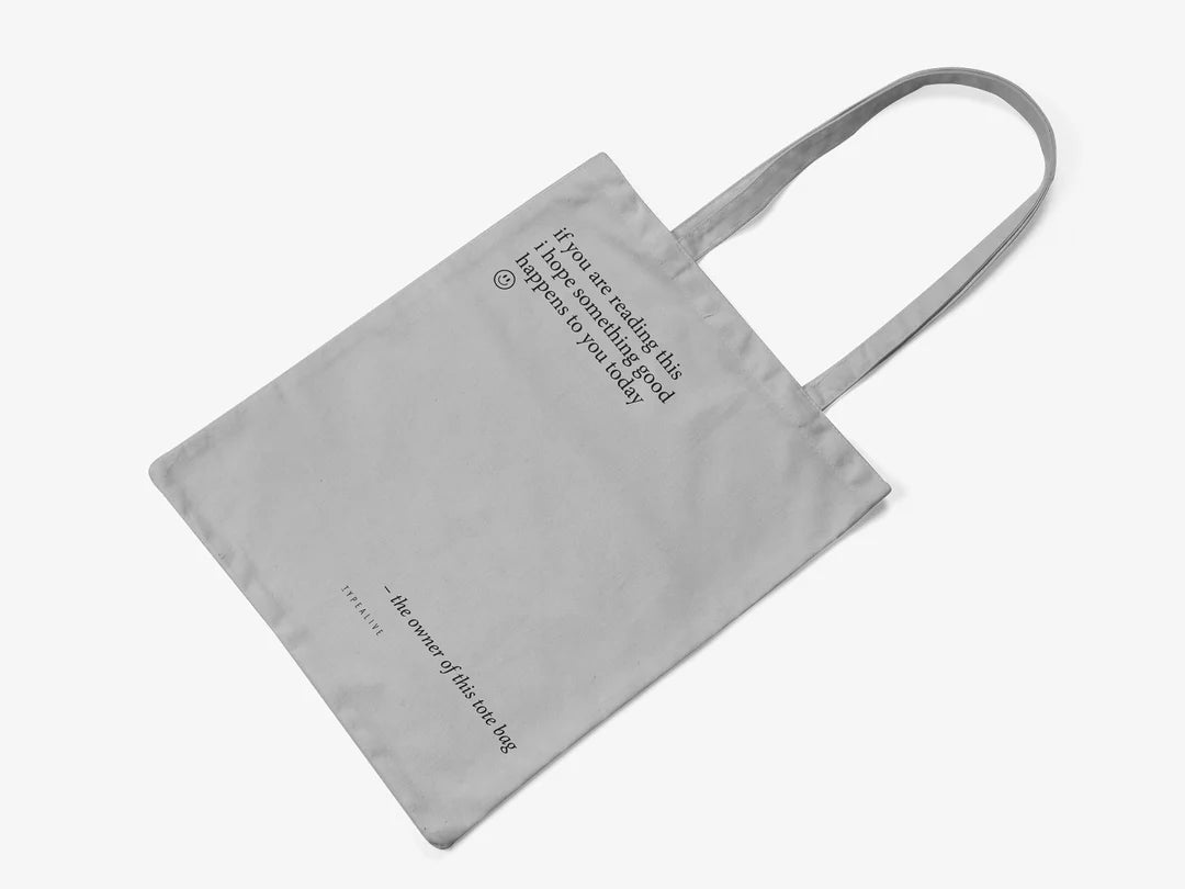 Tote Bag, bumbac premium, ilustrație originală, text Something Good
