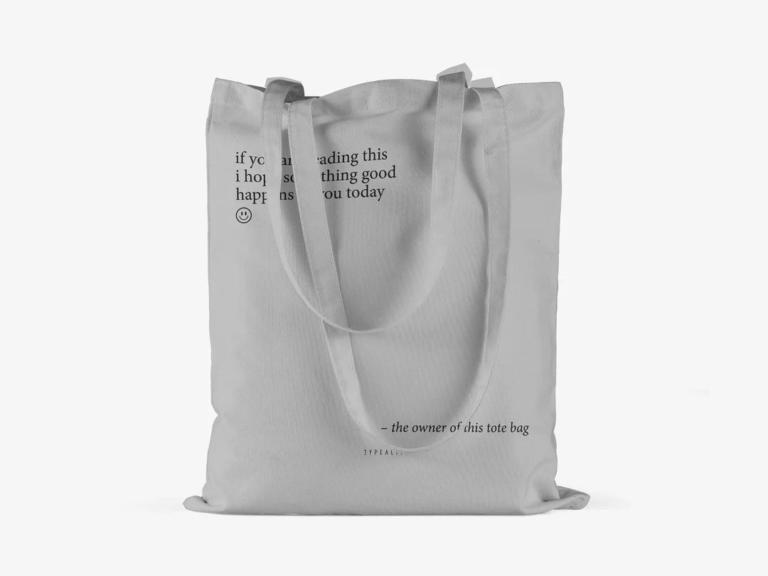 Tote Bag, bumbac premium, ilustrație originală, text Something Good