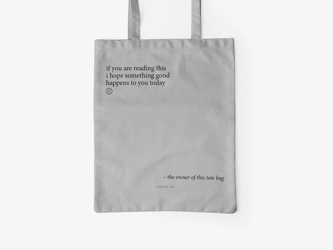 Tote Bag, bumbac premium, ilustrație originală, text Something Good