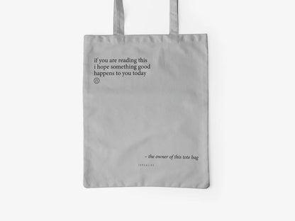 Tote Bag, bumbac premium, ilustrație originală, text Something Good
