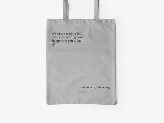 Tote Bag, bumbac premium, ilustrație originală, text Something Good
