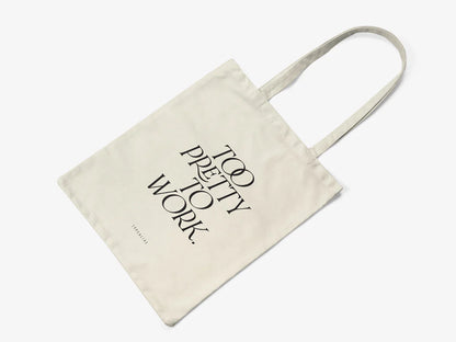 Tote Bag, bumbac premium, ilustrație originală, text Too pretty
