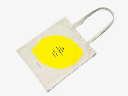 Tote Bag, bumbac premium, ilustrație originală, text You Have Lemons